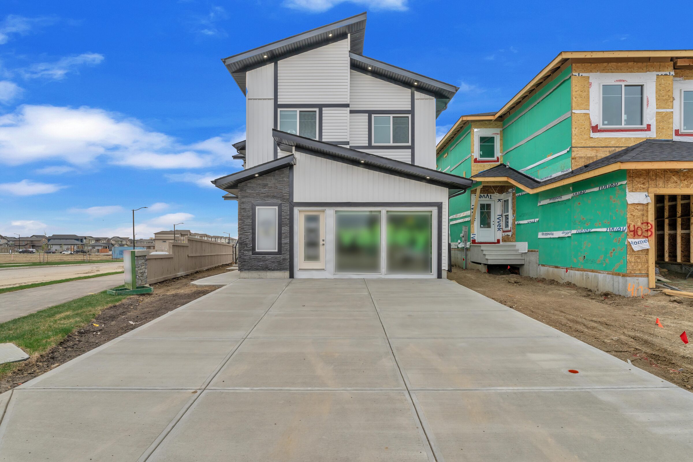 New Valley Homes modern exterior in Leduc